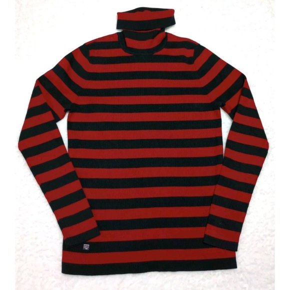 Ralph Lauren Women's Striped Turtleneck Sweater Red Size Large